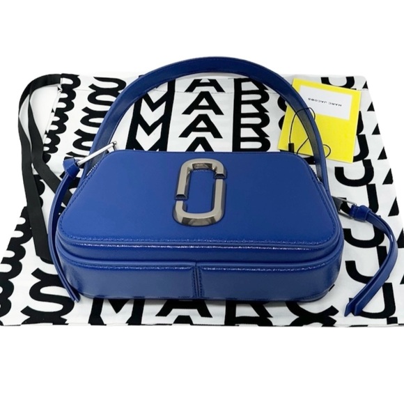 Marc Jacobs New With Tags Slingshot/ Snapshot Cobalt Blue Leather Handbag Purse - Picture 5 of 12
